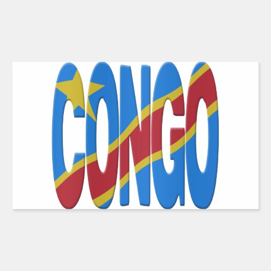 Sticker Rectangulaire drapeau RD Congo (Devant)