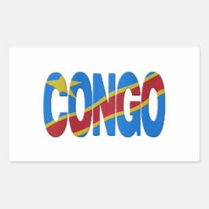 Sticker Rectangulaire drapeau RD Congo