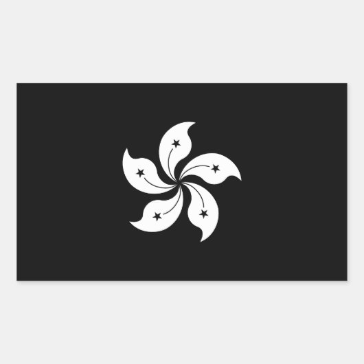 Sticker Rectangulaire Drapeau régional de la fleur d'orchidée noire de H (Devant)