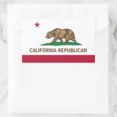Sticker Rectangulaire Drapeau républicain de Californie (Sac)
