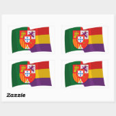 Sticker Rectangulaire Drapeau République Ibérienne (Feuille)