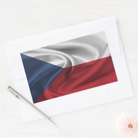 Sticker Rectangulaire Drapeau République tchèque (Enveloppe)