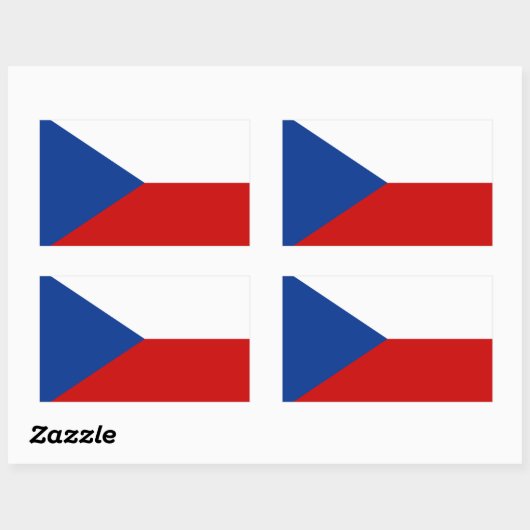 Sticker Rectangulaire Drapeau République tchèque (Feuille)