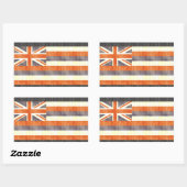 Sticker Rectangulaire Drapeau rétro Vintage Hawaii (Feuille)