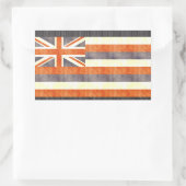 Sticker Rectangulaire Drapeau rétro Vintage Hawaii (Sac)