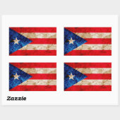 Sticker Rectangulaire Drapeau robuste de Porto Rico (Feuille)