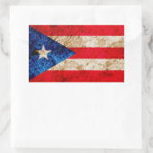 Sticker Rectangulaire Drapeau robuste de Porto Rico (Sac)