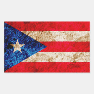 Sticker Rectangulaire Drapeau robuste de Porto Rico