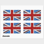 Sticker Rectangulaire Drapeau rouge bleu blanc brillant parties scintill (Feuille)