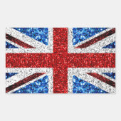 Sticker Rectangulaire Drapeau rouge bleu blanc brillant parties scintill (Devant)