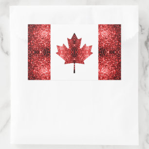 Sticker Rectangulaire Drapeau rouge du Canada