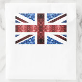 Sticker Rectangulaire Drapeau rouge et bleu parties scintillant étincela (Sac)