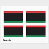 Sticker Rectangulaire Drapeau rouge noir et vert (Feuille)
