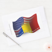 Sticker Rectangulaire Drapeau roumain-américain (Enveloppe)