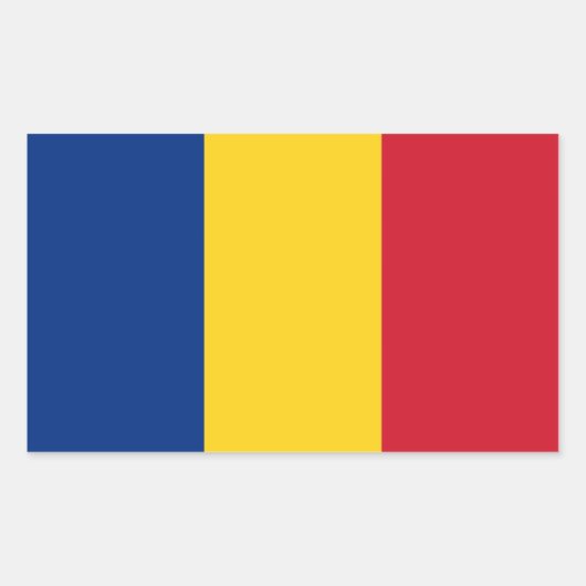 Sticker Rectangulaire Drapeau Roumanie/Roumanie (Devant)