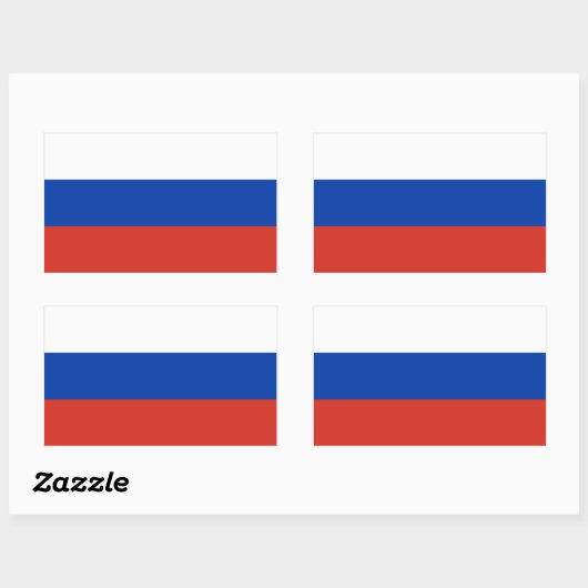Sticker Rectangulaire Drapeau Russie/Russie (Feuille)