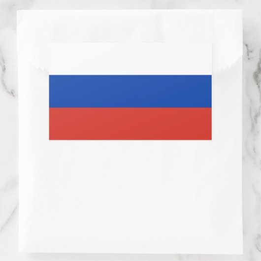 Sticker Rectangulaire Drapeau Russie/Russie (Sac)