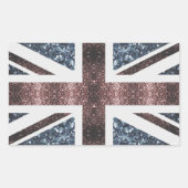 Sticker Rectangulaire Drapeau rustique UK rouge bleu étincelants parties (Devant)