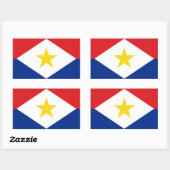 Sticker Rectangulaire Drapeau Saba (Feuille)