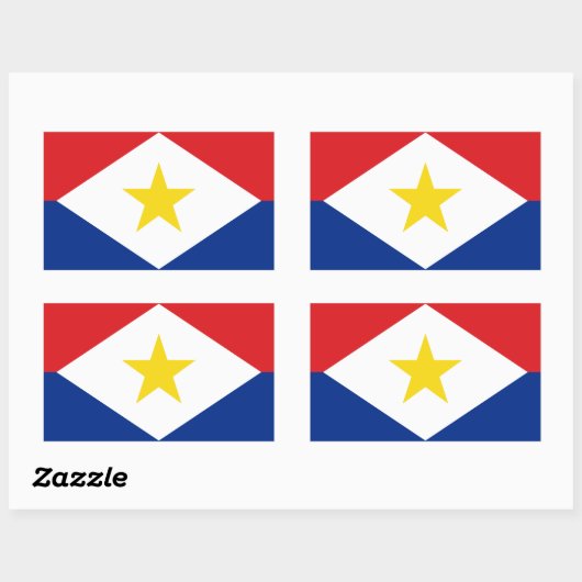 Sticker Rectangulaire Drapeau Saba (Feuille)