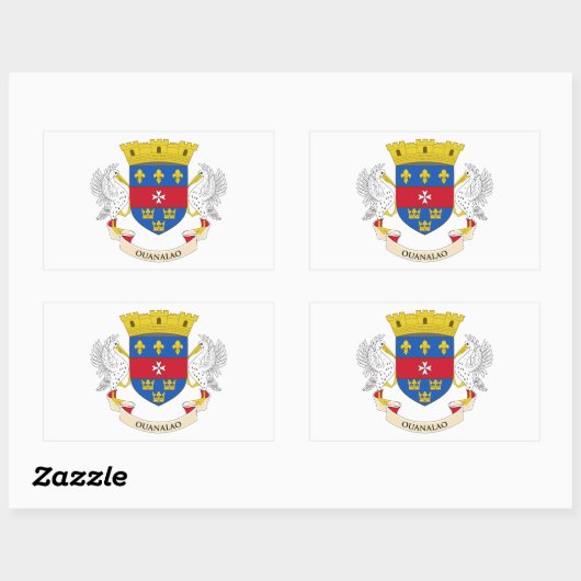 Sticker Rectangulaire Drapeau Saint-Barthélemy (Feuille)