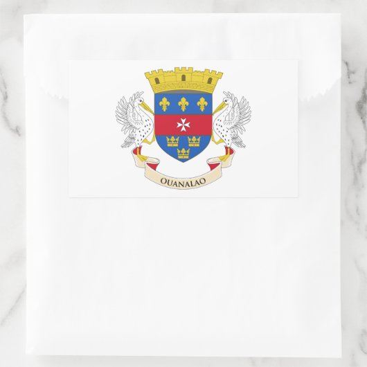 Sticker Rectangulaire Drapeau Saint-Barthélemy (Sac)