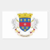 Sticker Rectangulaire Drapeau Saint-Barthélemy (Devant)