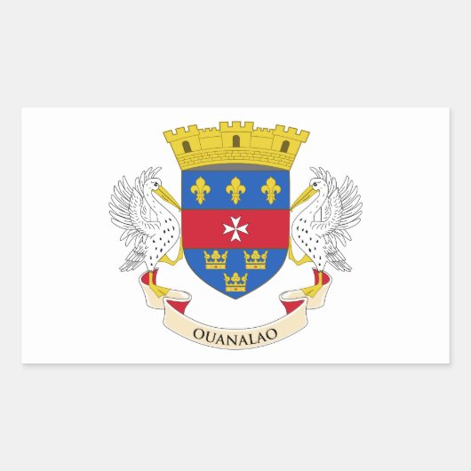 Sticker Rectangulaire Drapeau Saint-Barthélemy (Devant)