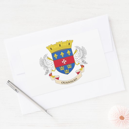 Sticker Rectangulaire Drapeau Saint-Barthélemy (Enveloppe)