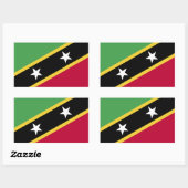 Sticker Rectangulaire Drapeau Saint-Kitts-et-Nevis (Feuille)