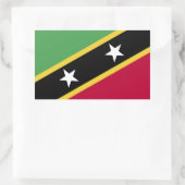 Sticker Rectangulaire Drapeau Saint-Kitts-et-Nevis (Sac)
