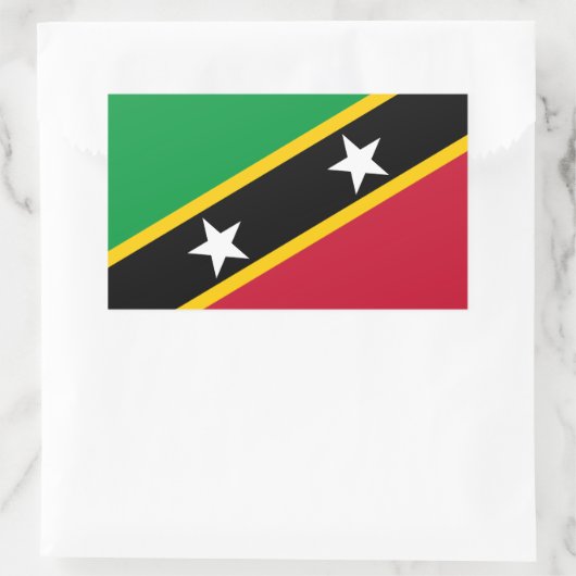 Sticker Rectangulaire Drapeau Saint-Kitts-et-Nevis (Sac)