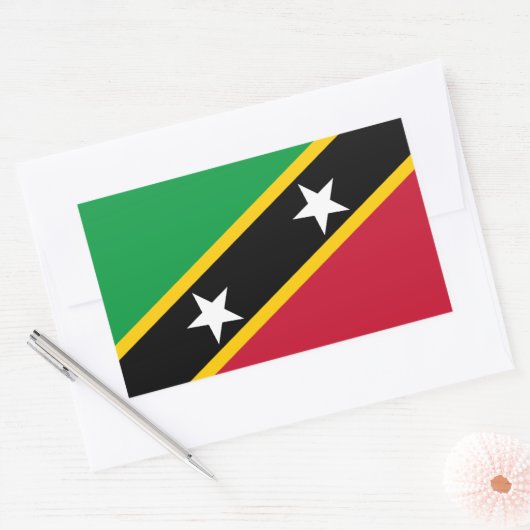 Sticker Rectangulaire Drapeau Saint-Kitts-et-Nevis (Enveloppe)