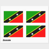 Sticker Rectangulaire Drapeau Saint-Kitts-Nevis (Feuille)
