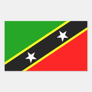 Sticker Rectangulaire Drapeau Saint-Kitts-Nevis