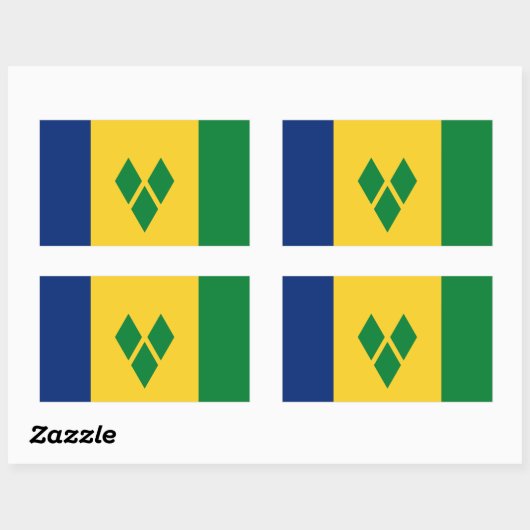 Sticker Rectangulaire Drapeau Saint-Vincent (Feuille)