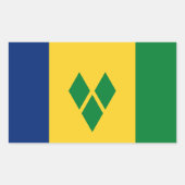 Sticker Rectangulaire Drapeau Saint-Vincent (Devant)