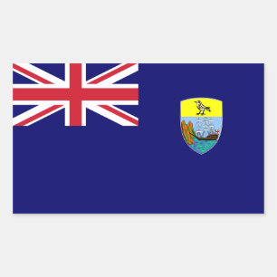 Sticker Rectangulaire Drapeau Sainte-Hélène. Grande-Bretagne, Grande-Bre