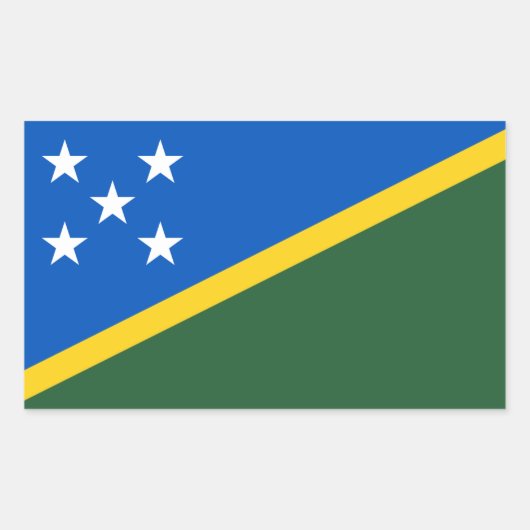 Sticker Rectangulaire Drapeau Salomon Islander, Drapeau des Îles Salomon (Devant)