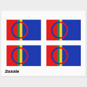 Sticker Rectangulaire Drapeau Sami (Feuille)