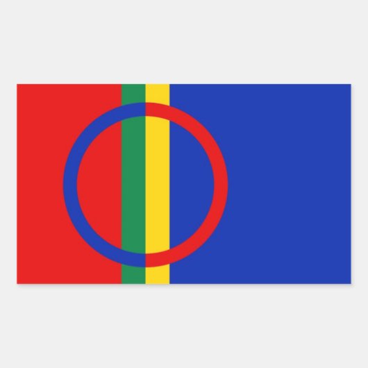 Sticker Rectangulaire Drapeau Sami (Devant)