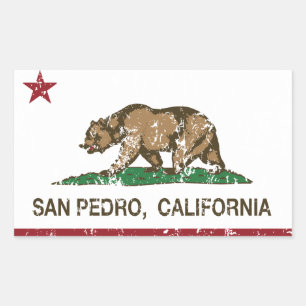 Sticker Rectangulaire Drapeau San Pedro de République de la Californie