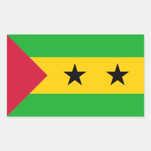 Sticker Rectangulaire Drapeau São Tomé et Príncipe (Devant)