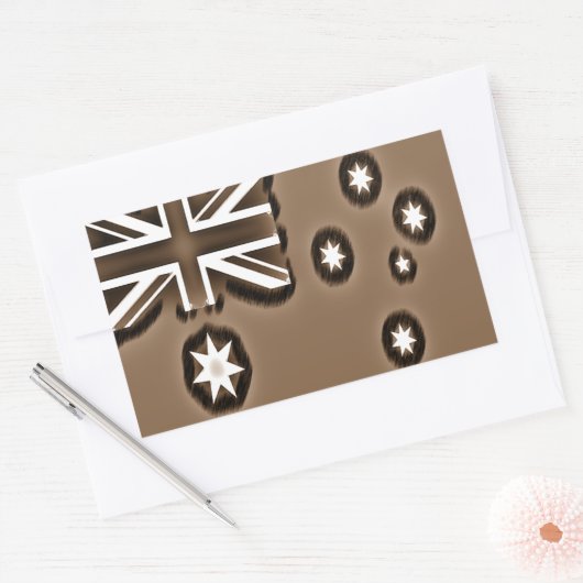 Sticker Rectangulaire Drapeau Sepia Australian (Enveloppe)