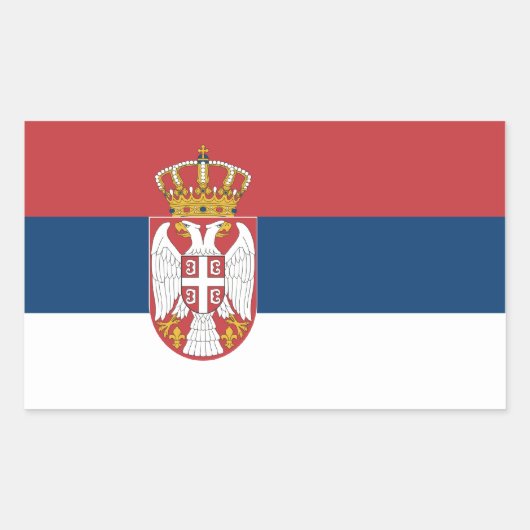 Sticker Rectangulaire Drapeau serbe (Devant)
