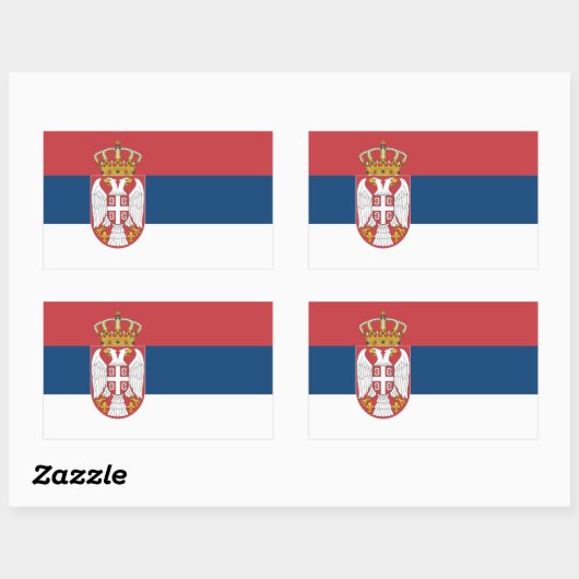 Sticker Rectangulaire Drapeau serbe, Drapeau serbe (Feuille)