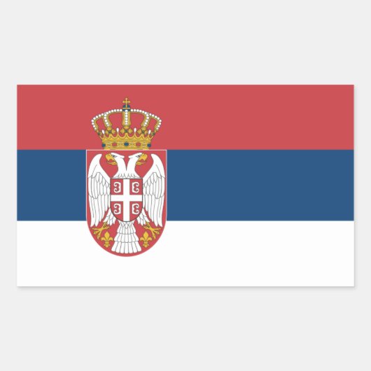 Sticker Rectangulaire Drapeau serbe, Drapeau serbe (Devant)
