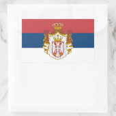 Sticker Rectangulaire Drapeau serbe et armoiries, Drapeau de Serbie (Sac)