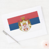 Sticker Rectangulaire Drapeau serbe et armoiries, Drapeau de Serbie (Enveloppe)
