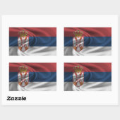 Sticker Rectangulaire Drapeau Serbie (Feuille)